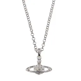 Perlenketten Saturn gebogene Halskette Perlen Diamant Tennis Halskette Frau Silber Ketten Vintage trendigen Stil