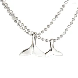 Pendant Necklaces Trendy Choker Necklace Jewelry Vintage Simple Whale Fishtail Dolphin Tail Charm Chain For Femme Men