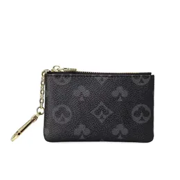 Bolsa para chaves femininas, bolsa de couro para moedas, carteiras femininas pequenas, 4 cores luxuosas, carteira feminina clássica, porta-chaves