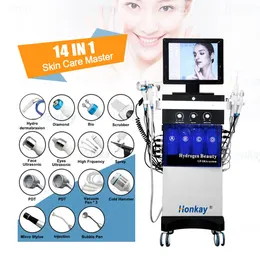14 In 1 Microdermabrasion Beauty Equipment Hydra Deep Cleansing Facial Water Bubble Blackhead Removal Diamond Dermabrasion Aqua Peel Rf Face Lift Skin Care Machine