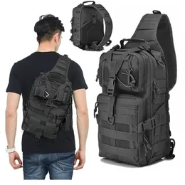 Sacos ao ar livre Camuflagem Pacote de assalto tático Sling Mochila do exército Molle EDC Mochila para caminhadas Acampamento Caça viajando 230617