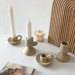Świece Kreatywny ceramiczny uchwyt dekoracyjny świecznik Tealight do jadalni stolik centralny