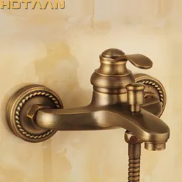 Soffioni doccia per bagno Bagno per vasca da bagno a parete Kit soffione doccia in ottone anticato Set rubinetti per doccia YT-5340 230617