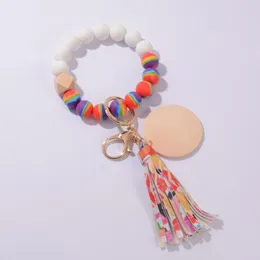 Charm Bracelets Colorful Silicone Keychain For Women Tassel Wristlet Bracelet Pendant Keyring Keys 2023 Car Charms Wholesale