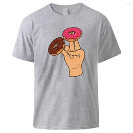 Men's T Shirts Two Donuts Are Needed Every Day Print Man Short Sleeved All Match Daily Tshirts Cotton Comfortable Tees Basic Original