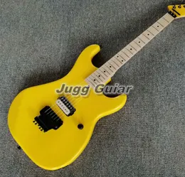Ausverkauf Kram Edward Van Halen 5150 gelbe E-Gitarre Floyd Rose Tremolo-Brücke, einzelner Tonabnehmer, Griffbrett aus Ahornhals, schwarze Hardware