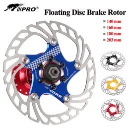 Cykelbromsar IIIPRO MTB ROAD BRAKE DISC ROTOR 140 180 160 203mm Floating Pads 6 7 In For Bolts Nail Disk Mountain Hub Bicycle Parts 230619