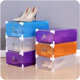 Other Home Storage Organization Shoe Box Closet Organizer Transparent Plastic Stackable Boxes Case Container Office Foldable Clear Drawer 230617