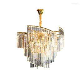 Żyrandole Nordic Crystal LED żyrandol dekoracja maison luksusowa lampa wisiork Dimmable Lustres Cristall Home Decor do jadalni salon