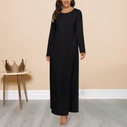 Casual Dresses Solid Color Slim Long Sleeve Straight Dress Women's Summer Round Neck Abiti Estivi Donna 2023