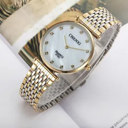Zegarek 2023 marka chenxi moda moda zwykłe pary zegarki w stylu biznesowym mężczyzna Kobieta złoto stalowa stalowa wodoodporna wodoodporna sukienka kwarcowa sukienka