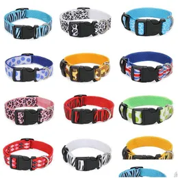 Collari per cani Guinzagli Modello leopardato Pet S L Collare regolabile in nylon per cani di taglia piccola e media Drop Delivery Home Garden Supplies Dhyls