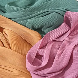 Sciarpe est Plissettato Bubble Chiffon Hijab istantaneo Scialli pieghettati semplici Sciarpa Lady Avvolgimenti musulmani spessi morbidi di alta qualità 180 * 85Cm 230619