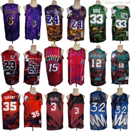 Kevin Durant Tavşan Yılı Basketbol Vince Carter Jersey Hip Hop Style Ja Morant Dwyane Wade Larry James Bird Moda Camo Man Yaz Klasik