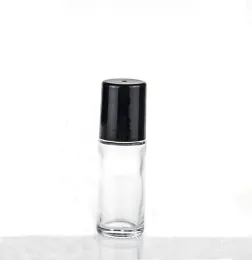 30ml 50ml Top Clear Glass Roll On Bottle Óleo Essencial Frasco de Perfume Dispensador de Viagem Garrafa de Vidro Roller Ball Tampa PP