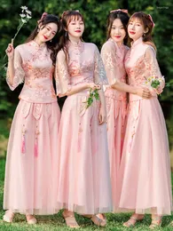 Conjunto de vestido de dama de honra estilo chinês Xiuhe feminino étnico, conjunto de vestido de dama de honra Hanfu para o verão Traje Tradicional Tang Han