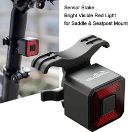 Cykelbelysning bakljus cykel TAILLIGHT INTELLIGENT SENSOR BRAKE RECHARGEABLE VATTOSKT AUTO MTB Svans 230619