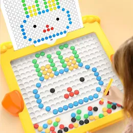 Intelligens Toys Intelligence Toys Diy Children's Magnetic Drawing Board Toys Colorful Magnetic Beads Fine Motor Training Writing Board Games Early Childhoo