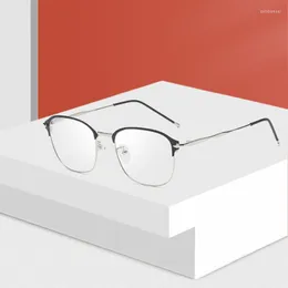 Solglasögon ramar kvalitet Optiska glasögonramlegering Full Rim Men -glasögon Recept Metall stora storlekar