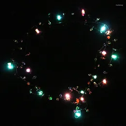 Party Decoration 1 Pcs Mini Flashing Light-up Blinking Christmas Lights Costume Necklace 8 LED Bulbs Chain With Spotlights