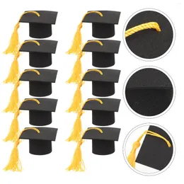 Gift Wrap 10 PCS Mini Bachelor Hat Desktop Adornment Wedding Centerpieces Tables Decorations Landscape Tassel Senior Year