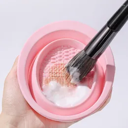 Makeup Brushes Brush Tool Cleaning Silicone Folding Bowl Beauty Egg Washing Box Scrub
