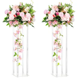 Ekrany Podziałów pokoju 1PC Wedding Centerpiecs for Table Kolumna Flower Stand Wazon akrylowy Wysoki prostokątny stojak na imprezę przyjęcia 230619