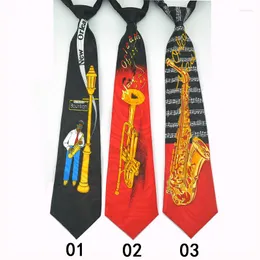 Bow -slipsar 3,6 tum Mens slips slips formell klänning gåva bröllop skjortor cravat mode "orleans musik suona sachs" design mix classic