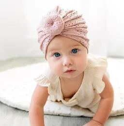 Sommar nyfödda baby mössa hatt andas mjuk spädbarn headwrap turban härliga pojkar flickor donut indisk hatt barn knut elastisk pannband
