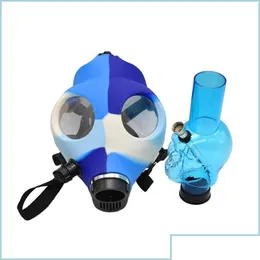 Tubi di fumo Sile Mash Creativo Tubo in acrilico Maschera antigas Bong Bruciatore a nafta in plastica Acqua Bongsmoke Consegna a mano Ho Giardino domestico H Dhaj6