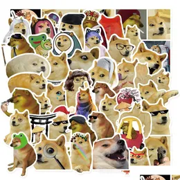 Naklejki samochodowe 50pcs Cartoon Funny Dog Meme Doge Graffiti do DIY LAGE Laptop Motorcycle Downot Dostawa telefoniczna motocykl DH8og