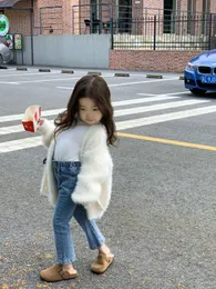 Pulôver outono e inverno estilo coreano para meninas casaco de tricô manga longa cardigã 230619