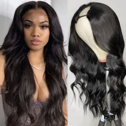 Body Wave U v ЧАГА парик 30 дюймов 180% безжалостных париков для волос для женщин, бразильских u Частики для человеческих волос парики