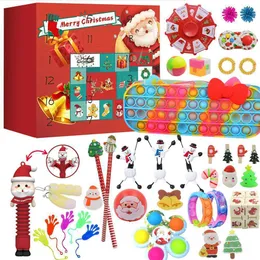 Doldurulmuş Peluş Hayvanlar Noel Silikon Advent Takvimi Noel Stres Kabartması Fidget Oyuncak Geri Sayım Takvimi 34 Gün Kör Kutu Noel Hediyesi 230617