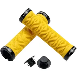 Componentes de guidão de bicicleta Teyssor Mountain Grips Double Lock on NonSlip Shock Absorbing Handlebar 130mm para MTB Downhill 230619