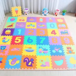 Play Mats Children's Eva Foam Foam Mat Children's Yoga Crawl Mat Digital Animal Mosaic Pattern Baby Game Mat 10ピース/セット30 * 30cm 230619