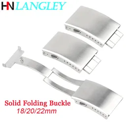 Watch Bands Solid 316L Stainless Steel Watch Band Folding Buckle 18mm 20mm 22mm Extended Double Push Butterfly Metal Watch Clasp Accessories 230619