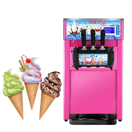 LINBOSS Máquina de helados multisabor Acero inoxidable Sorbete helado Sundae Escritorio comercial Equipo de tienda de bebidas Tienda de postres Helado suave