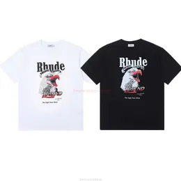مصمم أزياء ملابس Tees Tshirt العلامة التجارية Rhude Los Angeles Limited Signature Eagle Print Summer Disual Usisex Lose Shirt Tshirt Cotton Streetwe