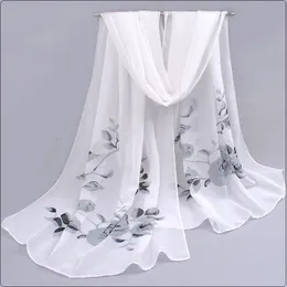 Halsdukar Spring and Summer Women Scarf Pashmina Shawl Printed Cape Silk Chiffon Polyester Tippet ljuddämpare 60*160 cm 230619