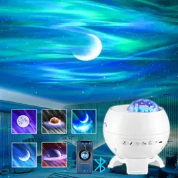 Inne domowe ogrodowe światła Northern Starry Sky Galaxy Projector Night Light Aurora Star Moon Lamp Home Gaming Room Dekoracja sypialni Dekoracja dzieci 230617