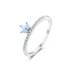 Bagues en grappe en argent sterling 925 éternité empilable ronde simulée bague de mariage en topaze bleu suisse avec zircon