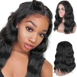 Nxy Hair Wigs 8 16inch U Part Wig Synthetic Body Wave Black Full Short Bob Wavy for Women Shape Natural Color 230619