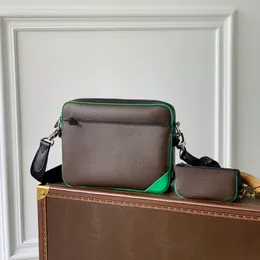 Herren Umhängetasche 10A Spiegelqualität Beschichtete Leinwand Verbundtasche Echtes Leder Umhängetaschen Mit Box L310