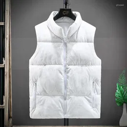 Mäns västar 2023 Spring Autumn Casual Cotton Vest Men Kvinnor förtjockad tryckjacka Pappar Kläd ärmlös utomhussport