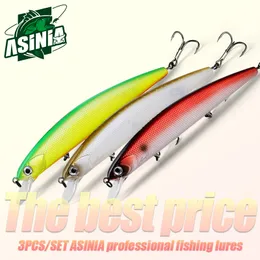 ベイトルアーアシニア3pcsset 13cm 21g SP深さ1.8mトップフィッシングルアー釣り用タックル230619のためのハードベイト品質のプロフェッショナルミノー