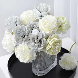 Bouquet artificiale di peonia di fiori secchi per la decorazione della camera da letto del giardino Decorazione di nozze Accessori per vasi finti fai da te all'aperto