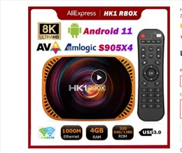 20PCS HK1 RBOX X4 Android 11 tv box 128GB 64GB 32GB Amlogic S905X4 Media Player 2.4G 5G WIFI BT4.0 1000M Support Google Player Y0utub Netlfl1x