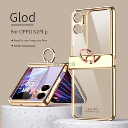 Case For OPPO Find N2 Flip Shell Membrane Magnetic Phantom Clear Portable Ring Hinge Shockproof Hard Mobile Phone Case CoverL230619