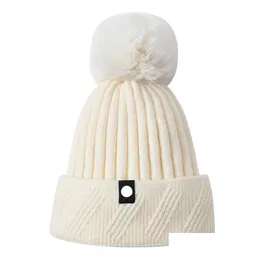 Mützen Lu02 Label Strickmütze Winter Einfarbige Motorhaube Hüte Warm halten Drop Lieferung Sport im Freien Sportlich Outdoor Accs Caps Kopf Dhqrw